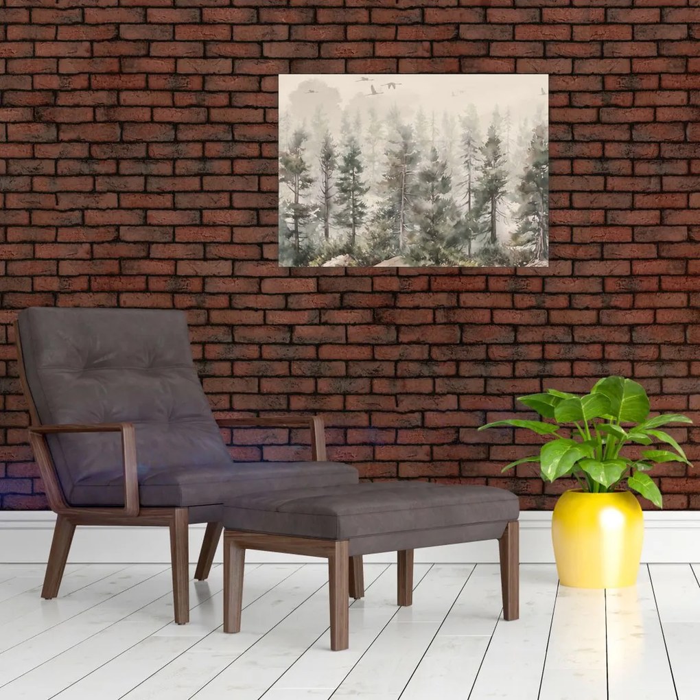 Tablou - Pădurea de pini I., aquarel (70x50 cm)