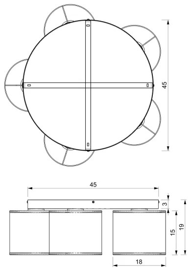 Lustră aplicată LOFT SHADE 5xE27/60W/230V neagră/aurie