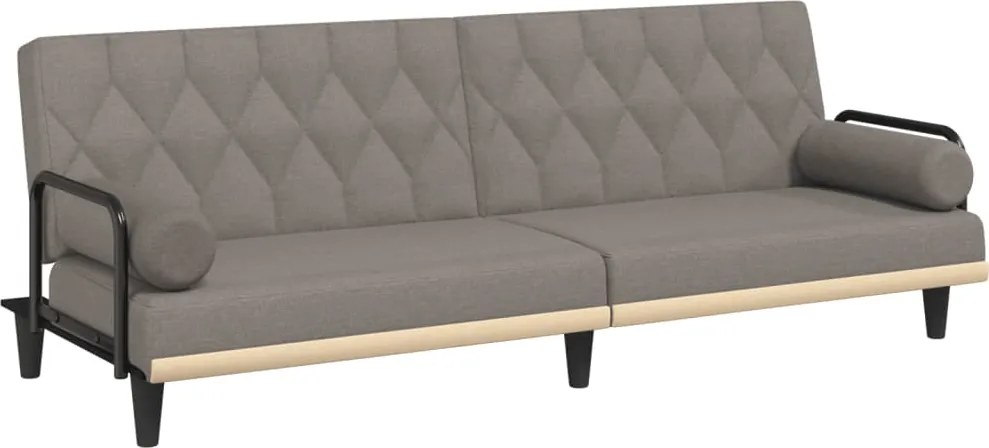 vidaXL Canapea extensibilă cu cotiere, gri taupe, textil