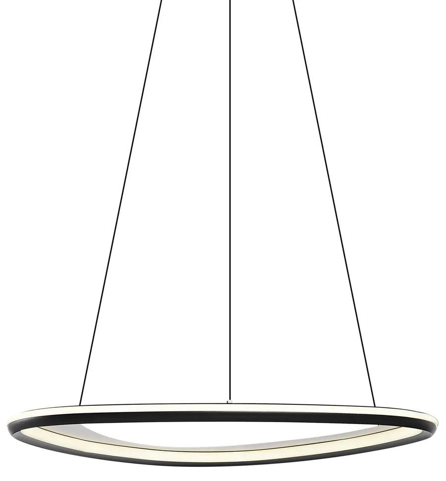 Lampă suspendată de design neagră cu 3 trepte de intensitate luminoasă - Organico