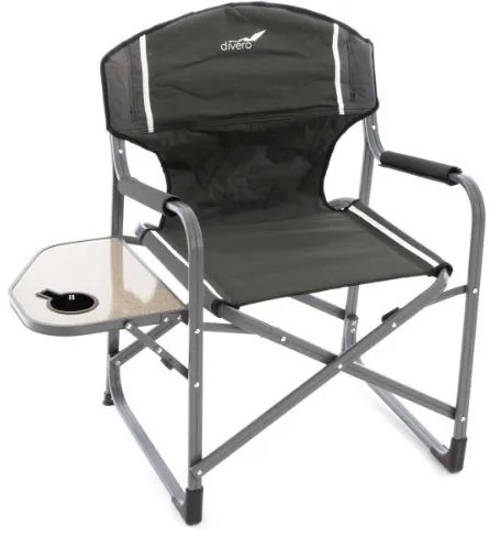Scaun pliabil de camping cu masă și suport pentru băuturi