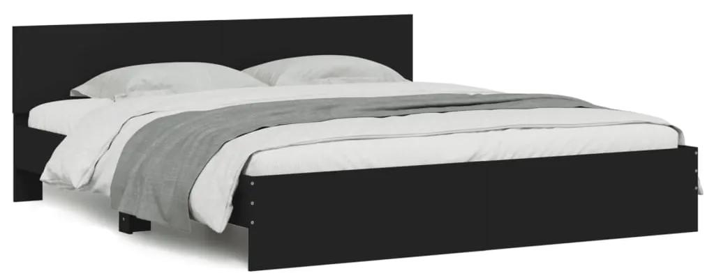 3207463 vidaXL Cadru de pat cu tăblie, negru, 180x200 cm