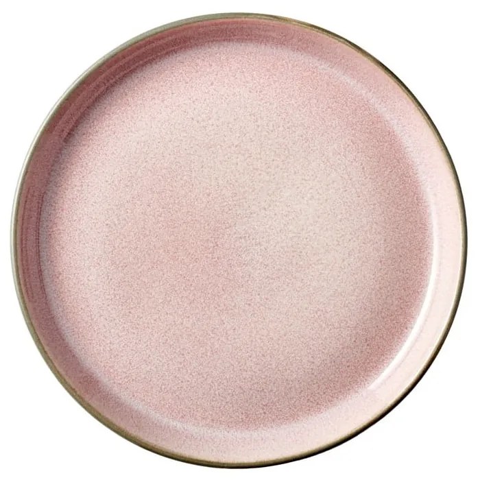 Farfurie roz/gri pentru desert din gresie ø 17 cm Mensa – Bitz