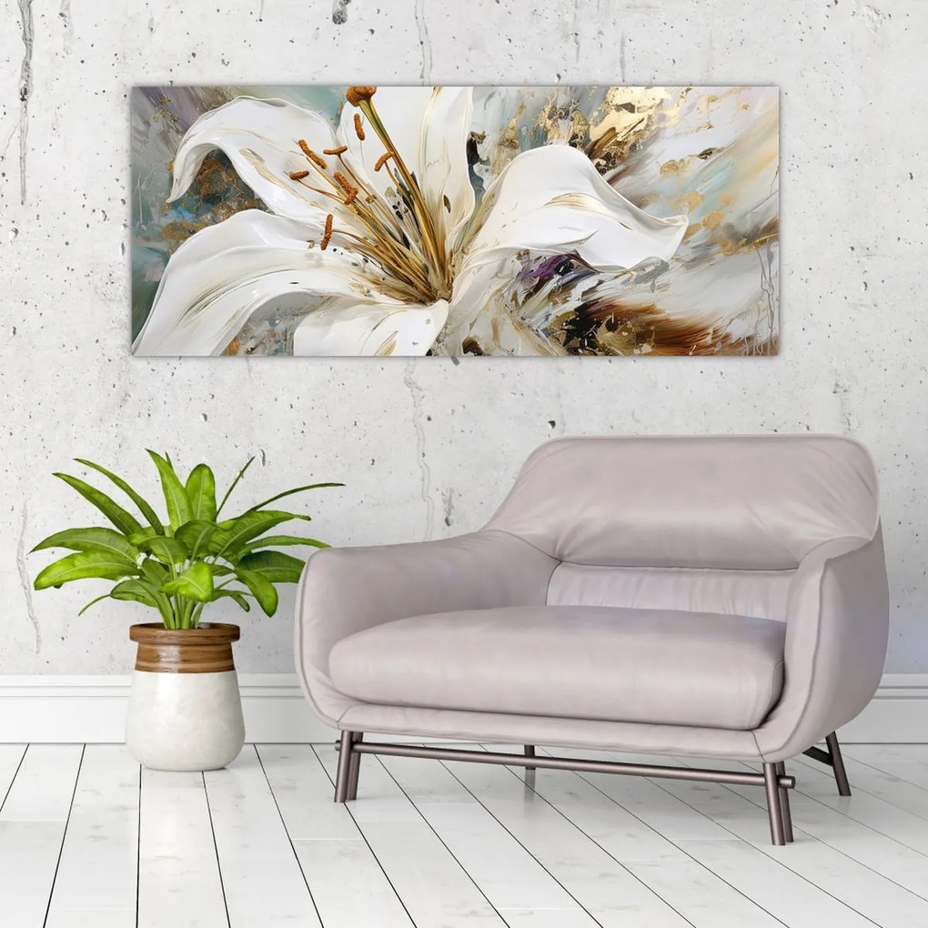 Tablou - Abstracție cu crin (120x50 cm)