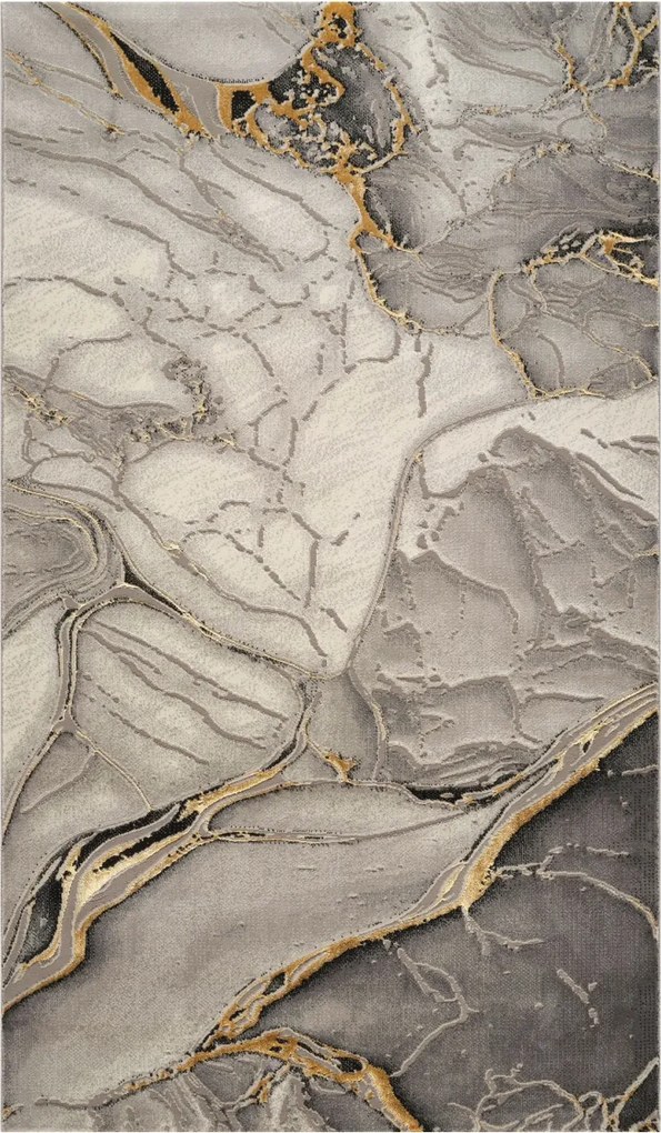Covor Modern Living , Dormitor Dreptunghiular Marmara T156A Gri Gold (Alege dimensiunea: 100 x 200)