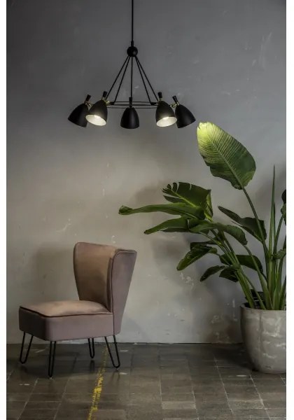 Lustră pe tijă CHARLOTTE 5xE27/15W/230V albă/aurie Argon 2117