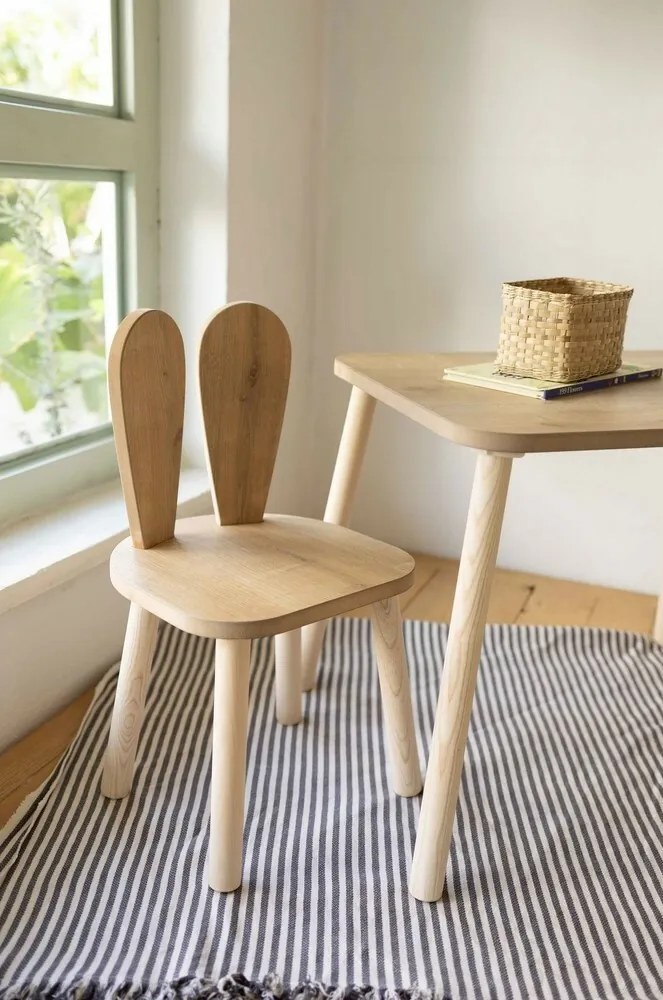Set pentru copii cu masă și scaune, 2 buc BunnyOne Chair Set - Brown