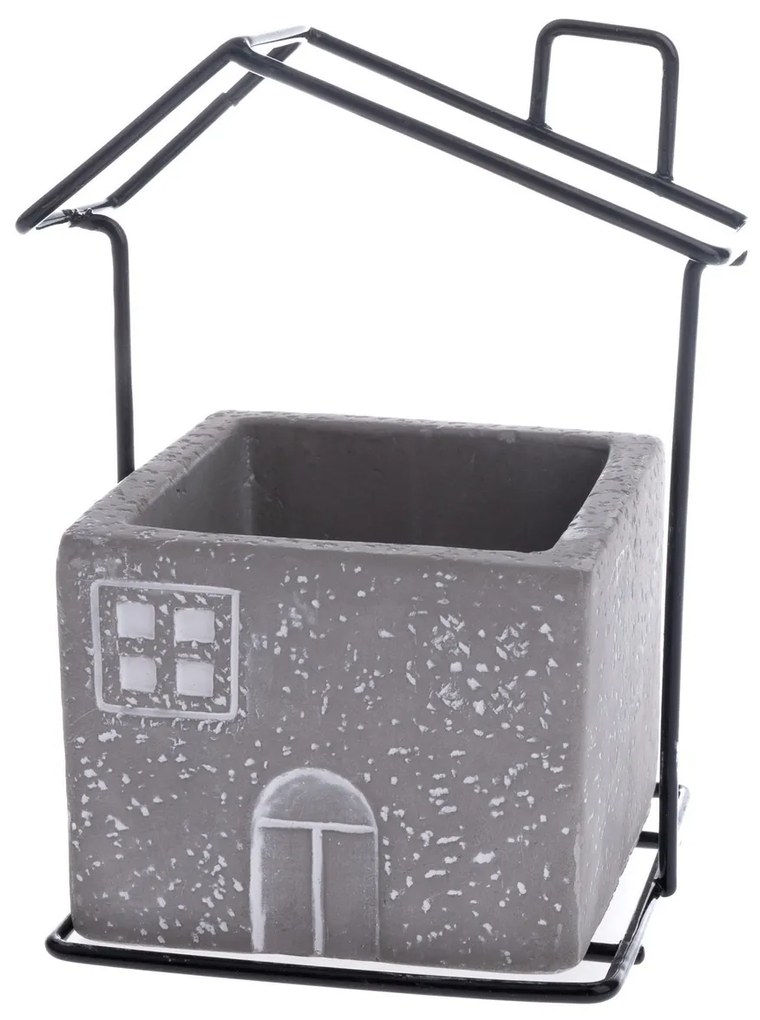 Capac pentru oală din beton House gri, 11 x 14 x 8,7 cm