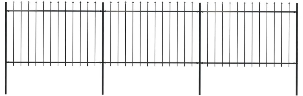 vidaXL Gard de grădină cu vârf tip suliță din oțel 537x120 cm, negru