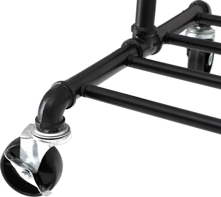 Raft de haine multifunctional negru pe roti RALVO