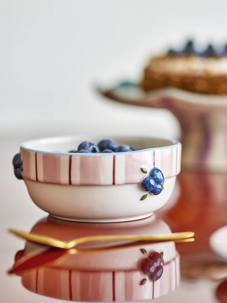 Set 4 boluri din ceramică pictate manual, roz, D13,5×H6 cm, 295 ml, „Carry Bowl"