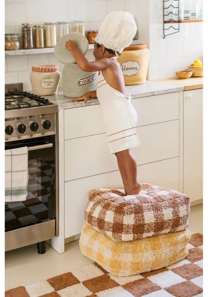 Puf de copii galben ocru Vichy Honey – Lorena Canals