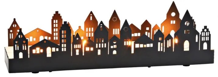 Sfesnic de metal Advent TOWN 19x8 cm negru