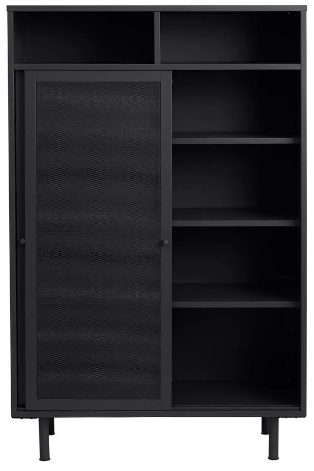 Dulap negru din metal cu ușă glisantă 90x140x40 cm Veep – Unique Furniture
