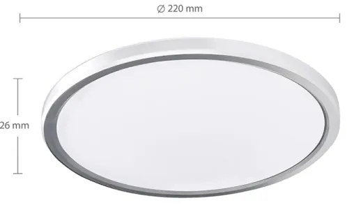 Solight WO825-LED Plafonieră LED pentru baie ACATE, 18W, 230V, temperatură de culoare selectabilă 3000/4000/6000K, Ø22 cm, IP54