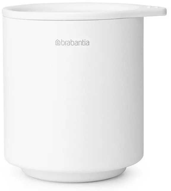 Cutie depozitare baie Brabantia MindSet Mineral 1005687, Baza antiderapanta, Finisaj mineral, Alb