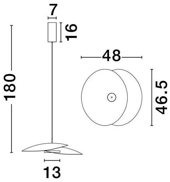 Lustra LED suspendata design modern OLEA, 48cm