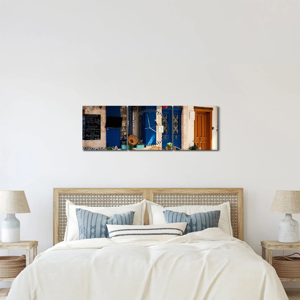Tablou - ședere în Grecia (cu ceas) (90x30 cm)