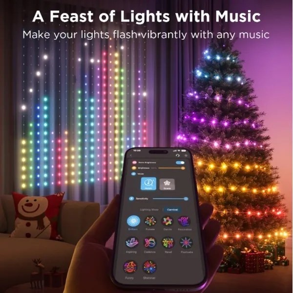 Instalație LED RGB decorativă dimabilă Govee LED/15W/230V IP65 Wi-Fi