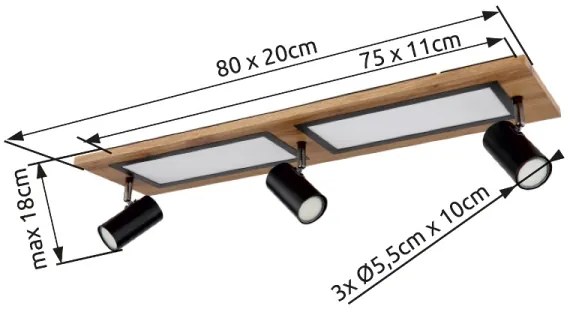 Spot LED Globo 67306D1 ULLA LED/24W/230V + 3xGU10/5W