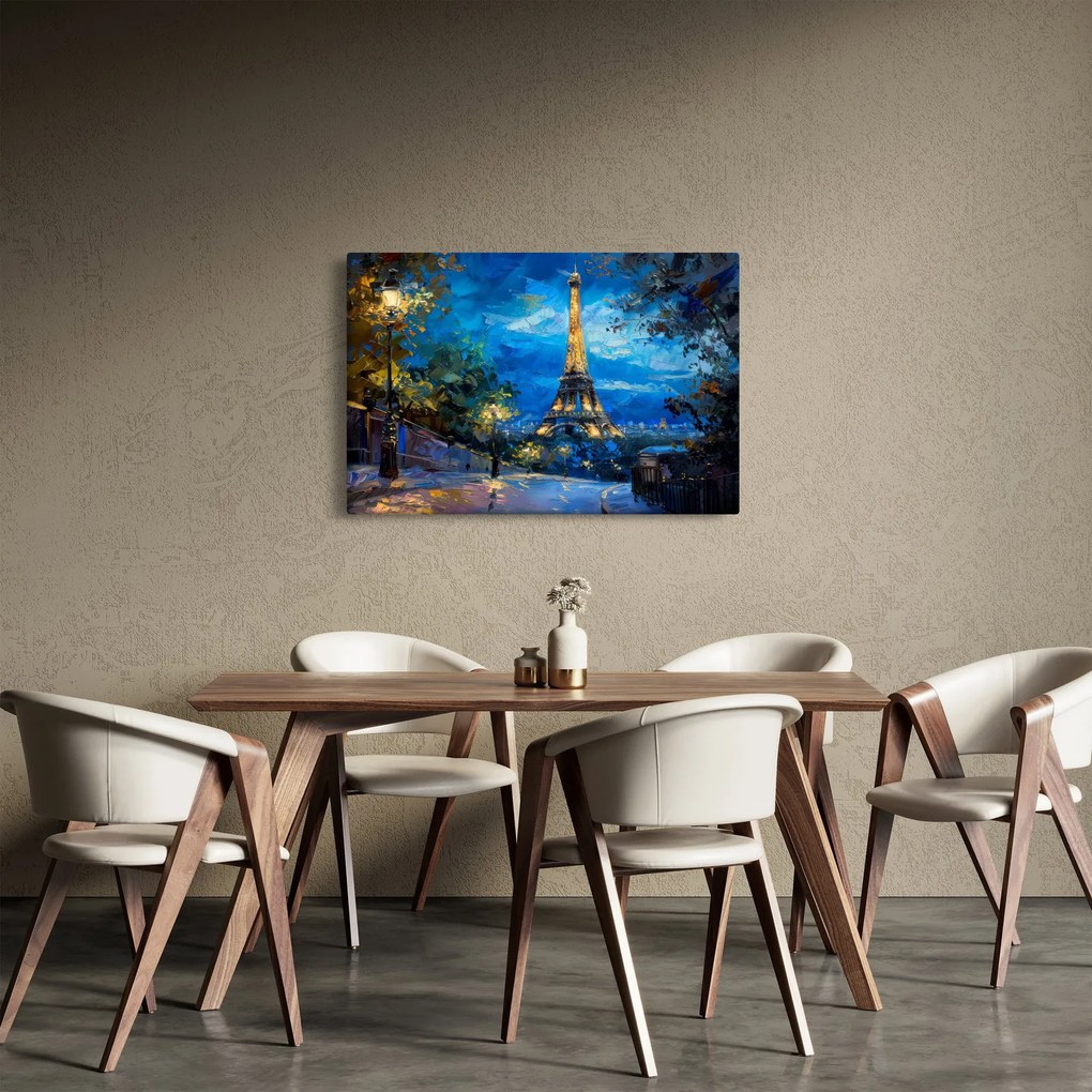 Tablou - Pictură în ulei a Turnului Eiffel (90x60 cm)