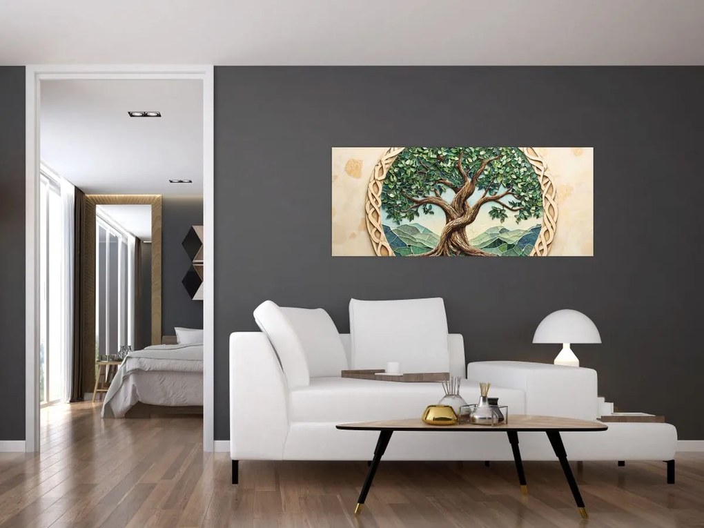 Tablou – Arborele vieții împletit (120x50 cm)