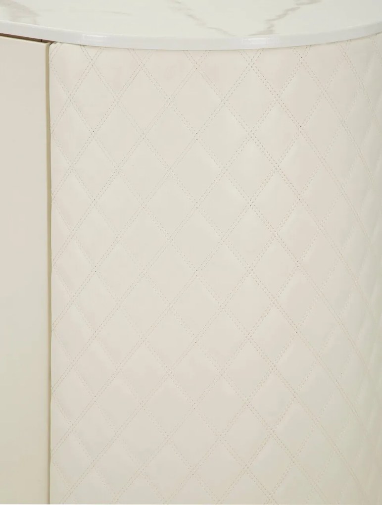 Bufet cu 2 usi si 4 sertare Sharon, Mauro Ferretti, 120x40x85 cm, lemn de pin/MDF/metal, alb/auriu