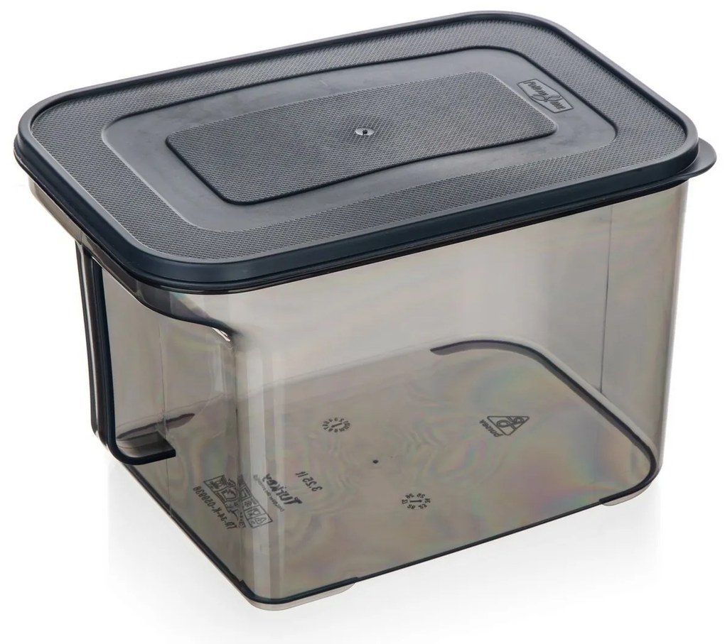 Banquet Recipient de depozitare cu mâner ZOYA 3,25l, fum, 3,25 l