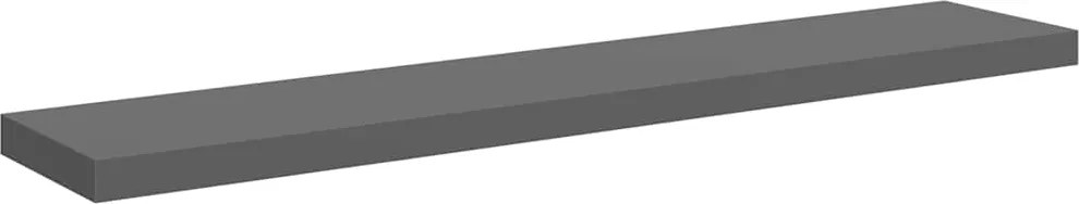 vidaXL Raft de perete suspendat, gri extralucios, 120x23,5x3,8 cm, MDF