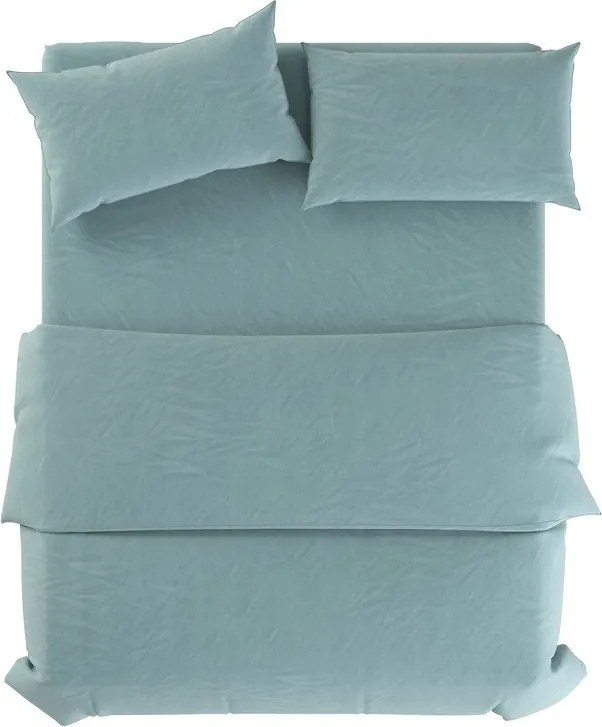 Lenjerie de pat albastru-deschis din in pentru pat dublu 200x200 cm Aqua – Native Natural