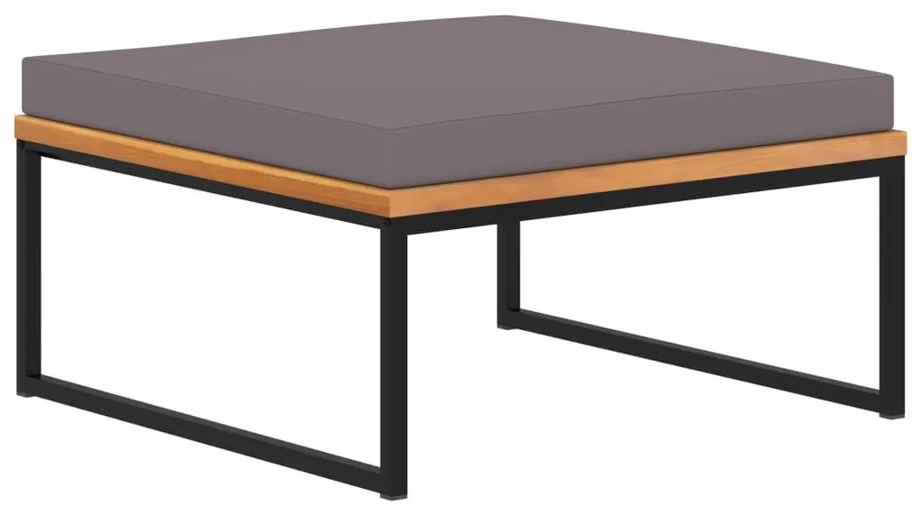 vidaXL Taburet cu pernă gri închis, 66x66x36 cm, lemn masiv acacia