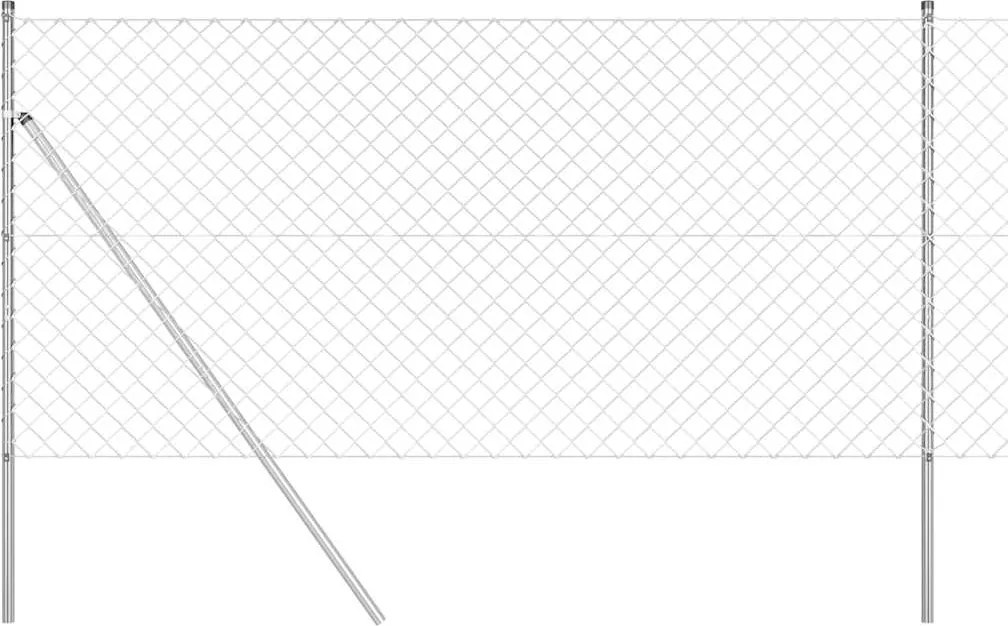 vidaXL Stâlp de gard. Argintiu 10 x 1,4 m (mesh de 60 x 60 mm) Oțel