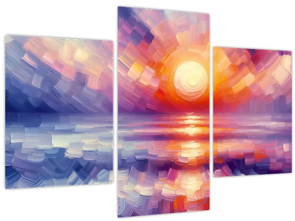 Tablou - Apus de soare artistic colorat (90x60 cm)