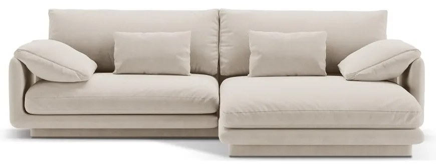 Colțar alb cu tapițerie din catifea (cu colț pe partea dreaptă/cu șezlong) Torino – Micadoni