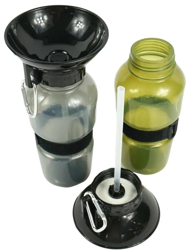Sticla de voiaj cu bol pentru caini 500 ml DOGS - mai multe culori Culoare: Gri