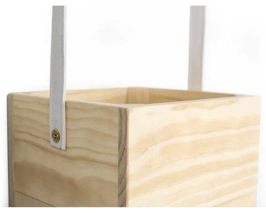 Ghiveci din lemn de brad Surdic Colgante, 17 x 62 cm, alb