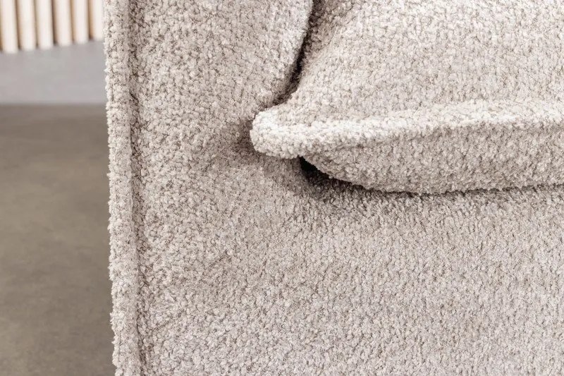 Canapea confortabila cu sezlong dreapta Heaven 255cm, boucle sampanie bej