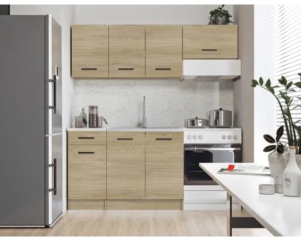 Mobilier de bucătărie PATRICIA 180 cm, stejar