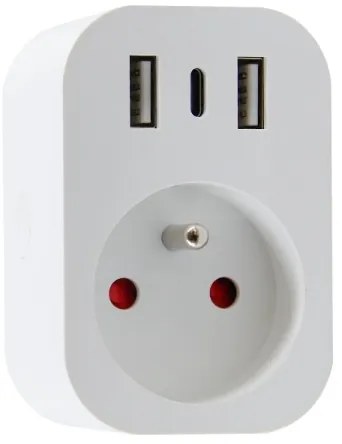 Immax NEO 07799L - Multipriză inteligentă 16A/230V cu 2x USB + 1x USB-C Tuya