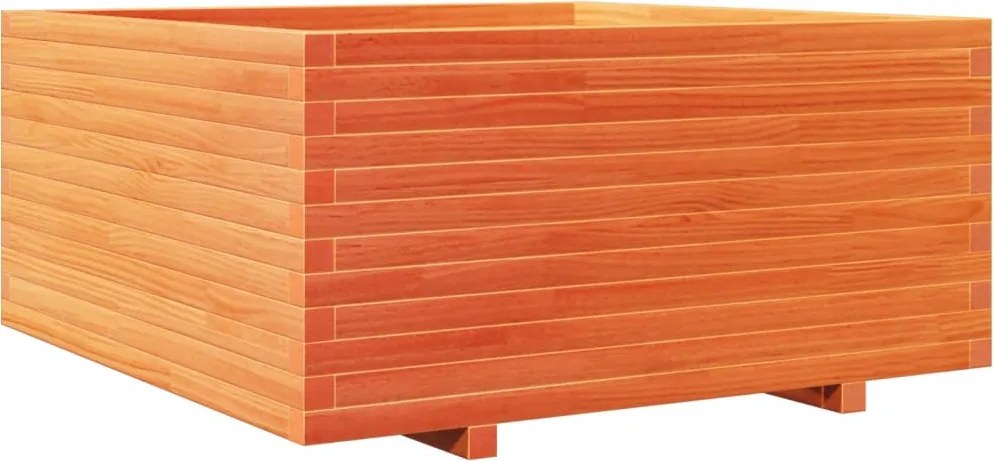 vidaXL Jardinieră grădină maro ceruit, 100x100x49,5 cm, lemn masiv pin