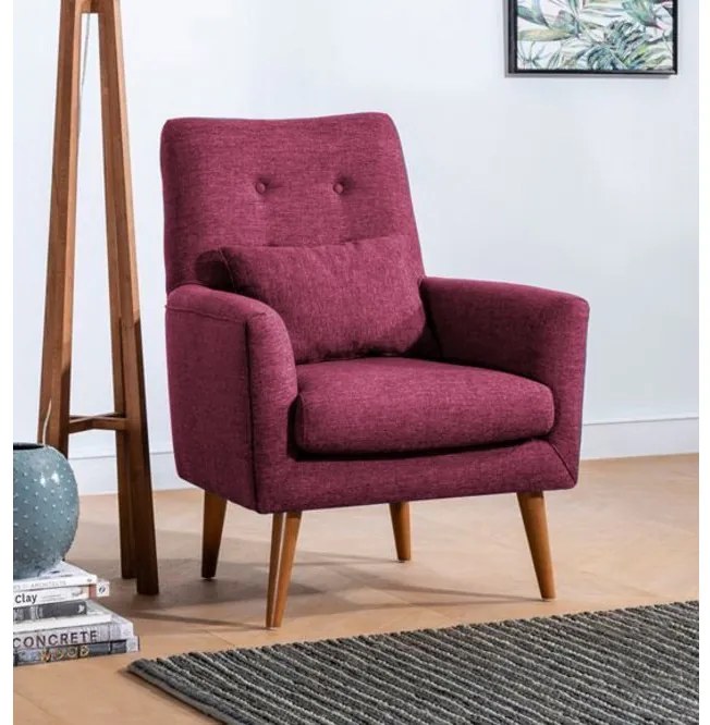 Set Canapea si Fotoliu, Lemn Solid, Terra, 2 Piese, Rosu Bordo