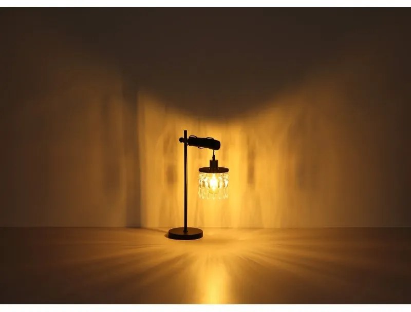 Veioza, lampa de masa design modern COMMA alama mat, negru