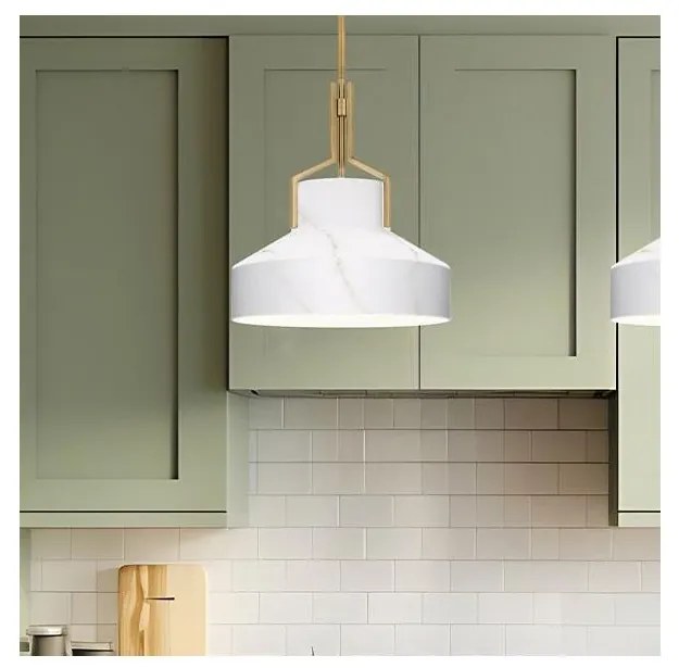 Quoizel QZ-BRECKEN-2P-AB-ABG - Lustru BRECKEN, 2xE27/60W/230V, auriu cu decor de marmură