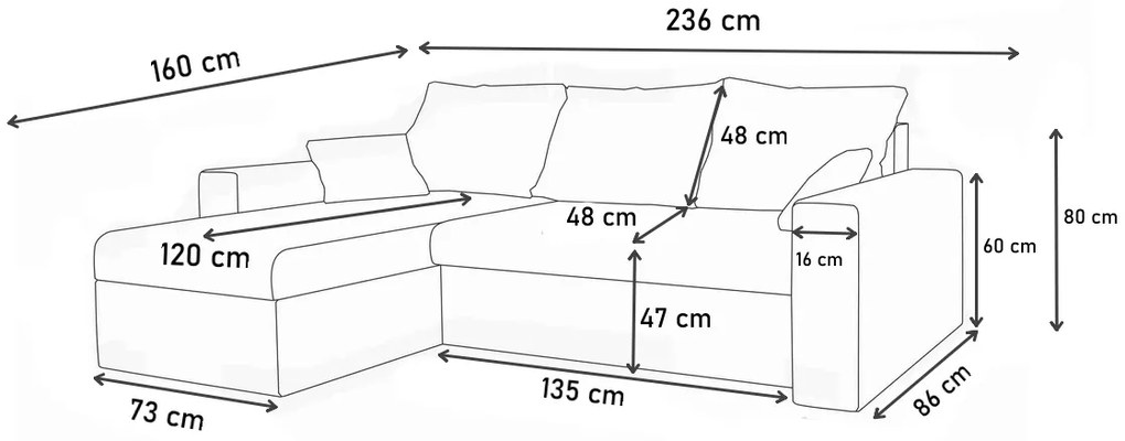 Supermobel Coltar DOMINO, 80x236x160, cashmere14/cashmere22, stanga