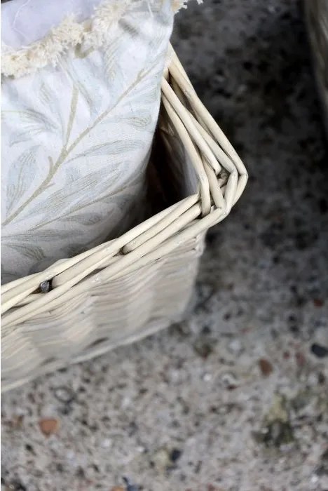 Set 2 coșuri din salcie impletita, cu roți, H50 cm, "French Basket"