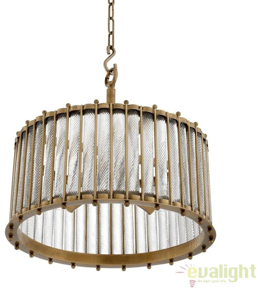 Lustra design LUX cu sticla modelata manual Tiziano, alama antic 111132 HZ