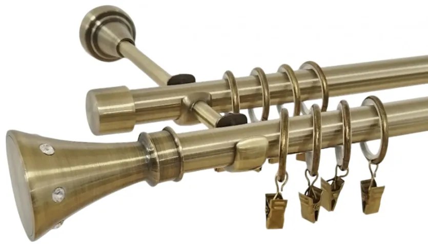 Galerie dubla Carter, prindere perete, grosime 19mm, aur antic, (Alege marime: 120 cm)
