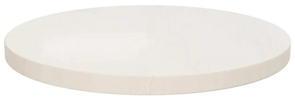 813652 vidaXL Blat de masă, alb, Ø40x2,5 cm, lemn masiv de pin