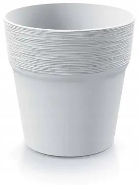 Ghiveci decorativ de flori, rotund, alb, 17.8x18 cm, Furu