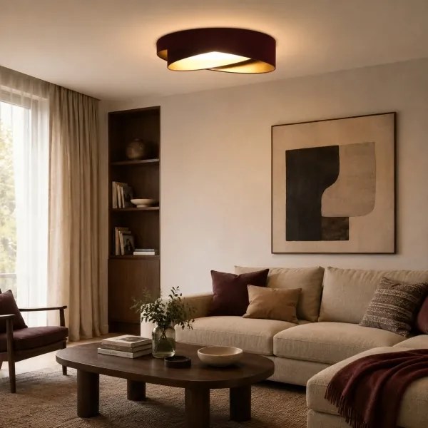 BRILAGI - Lampă LED dimabilă VELVET TWIST LED/36W/230V CCT Ø 65 cm WT vișiniu/auriu + telecomandă